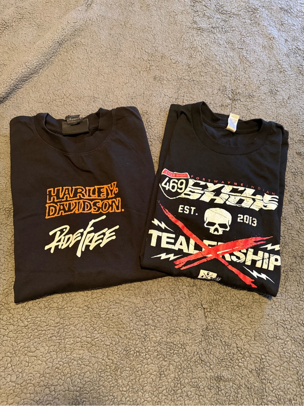 Harley-Davidson Black Kids Graphic Tee with Orange & White 'Ride Free' Logo